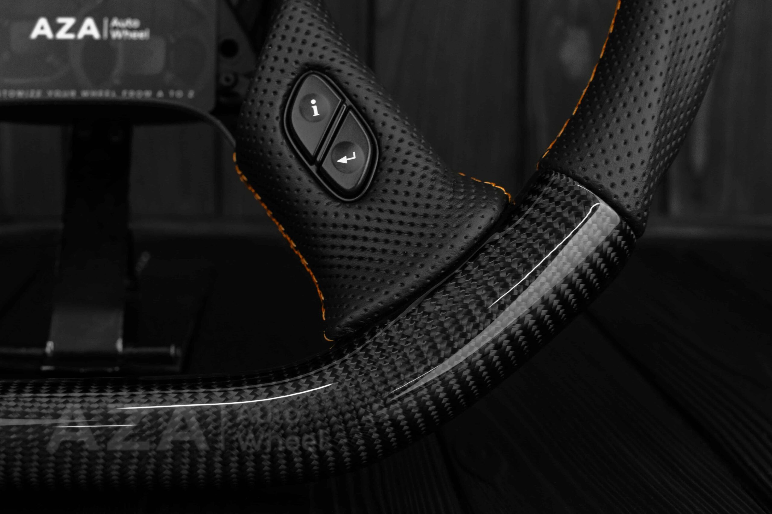 Steering wheel GM, Silverado, Sierra, Yukon, H2, Trailblazer 2003+ Carbon fiber/Napa/ Orange Accents - Image 11