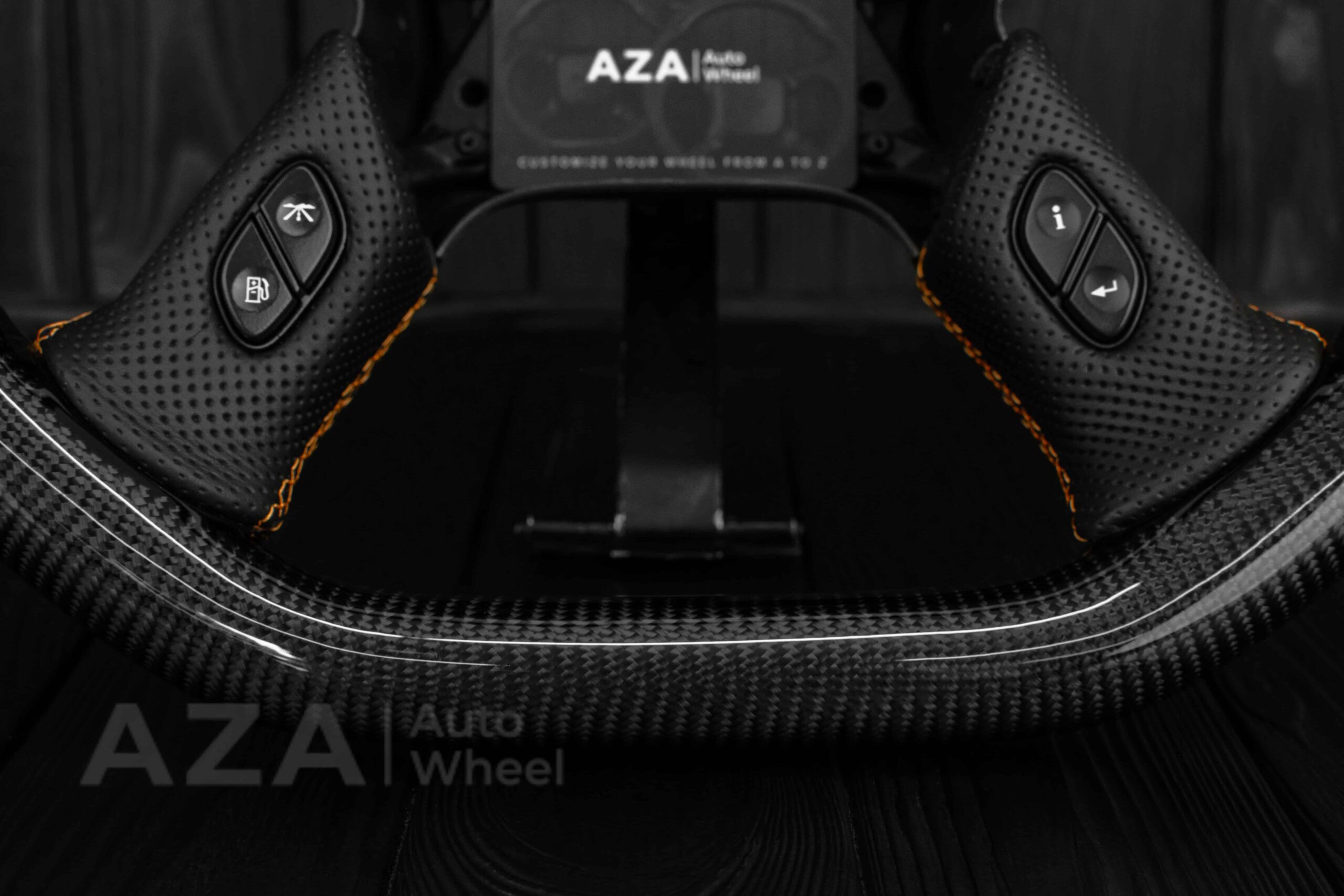 Steering wheel GM, Silverado, Sierra, Yukon, H2, Trailblazer 2003+ Carbon fiber/Napa/ Orange Accents - Image 12