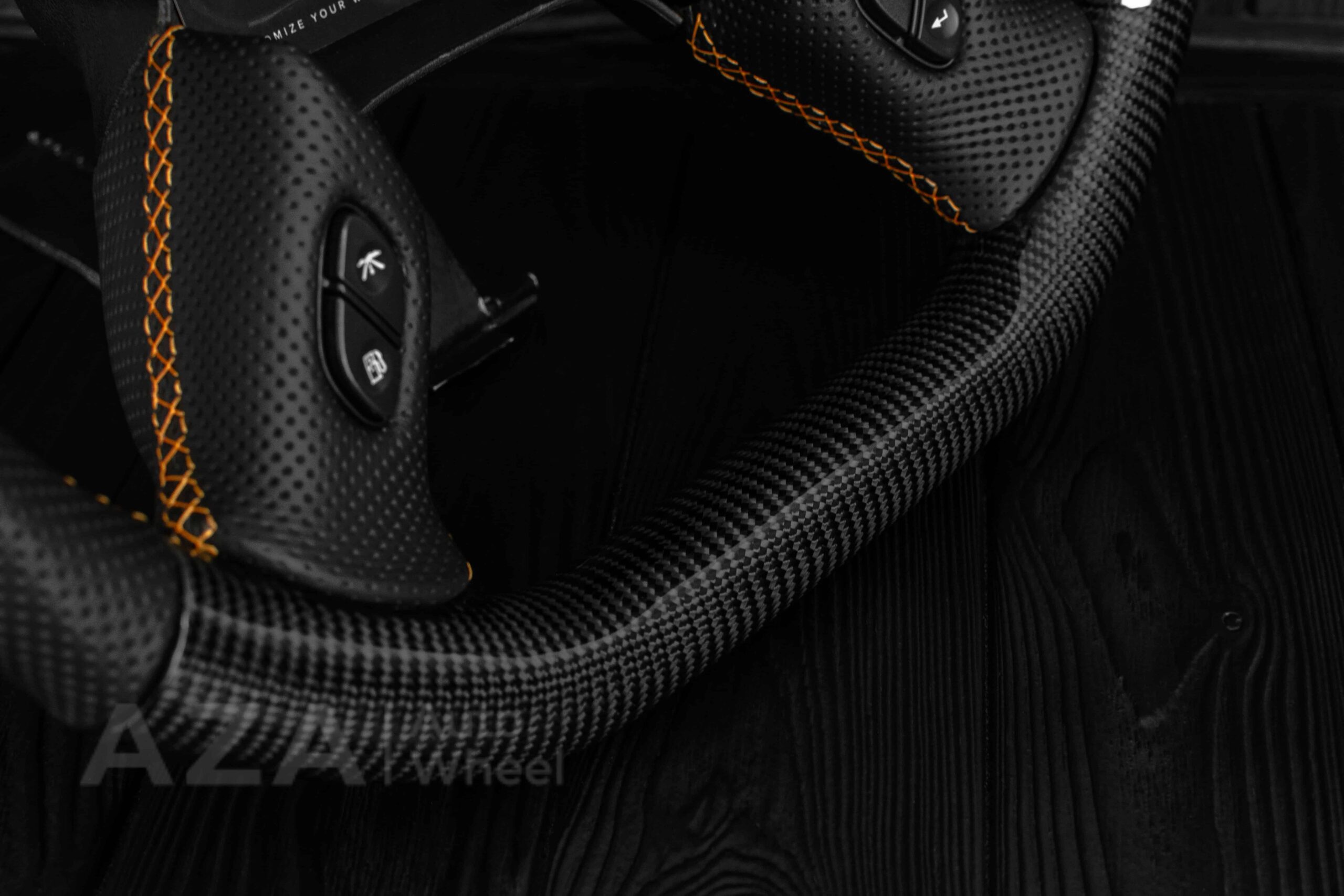 Steering wheel GM, Silverado, Sierra, Yukon, H2, Trailblazer 2003+ Carbon fiber/Napa/ Orange Accents - Image 18