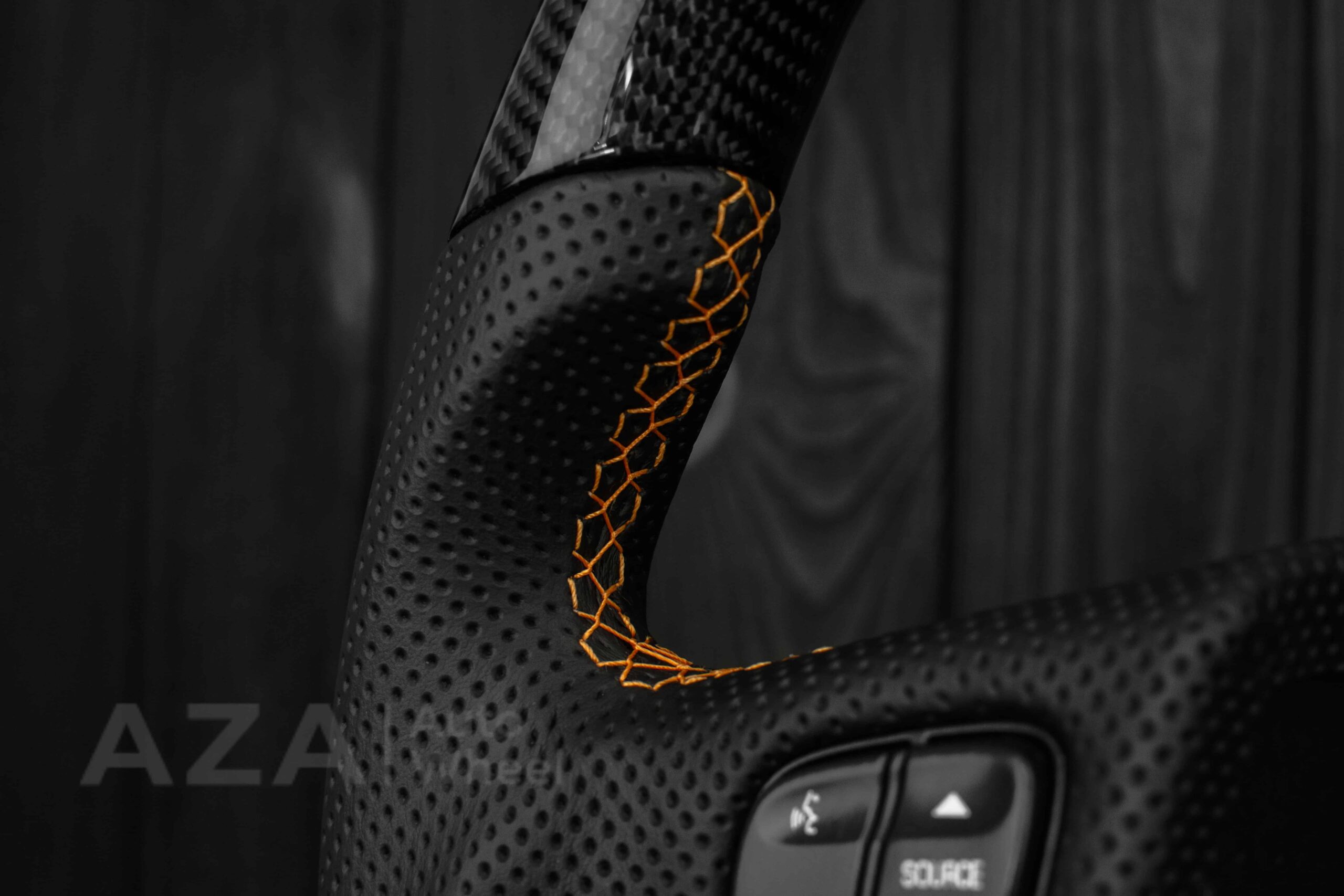 Steering wheel GM, Silverado, Sierra, Yukon, H2, Trailblazer 2003+ Carbon fiber/Napa/ Orange Accents - Image 20