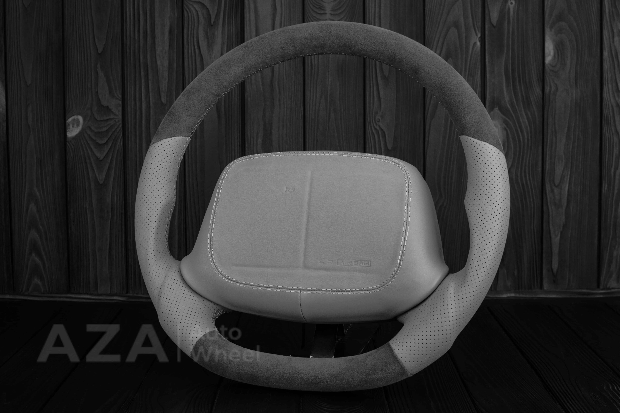 Steering wheel Chevrolet IMPALA SS/CAPRICE SS 1994-1996 Custom Alcantara/GRAY LEATHER/Cover - Image 3