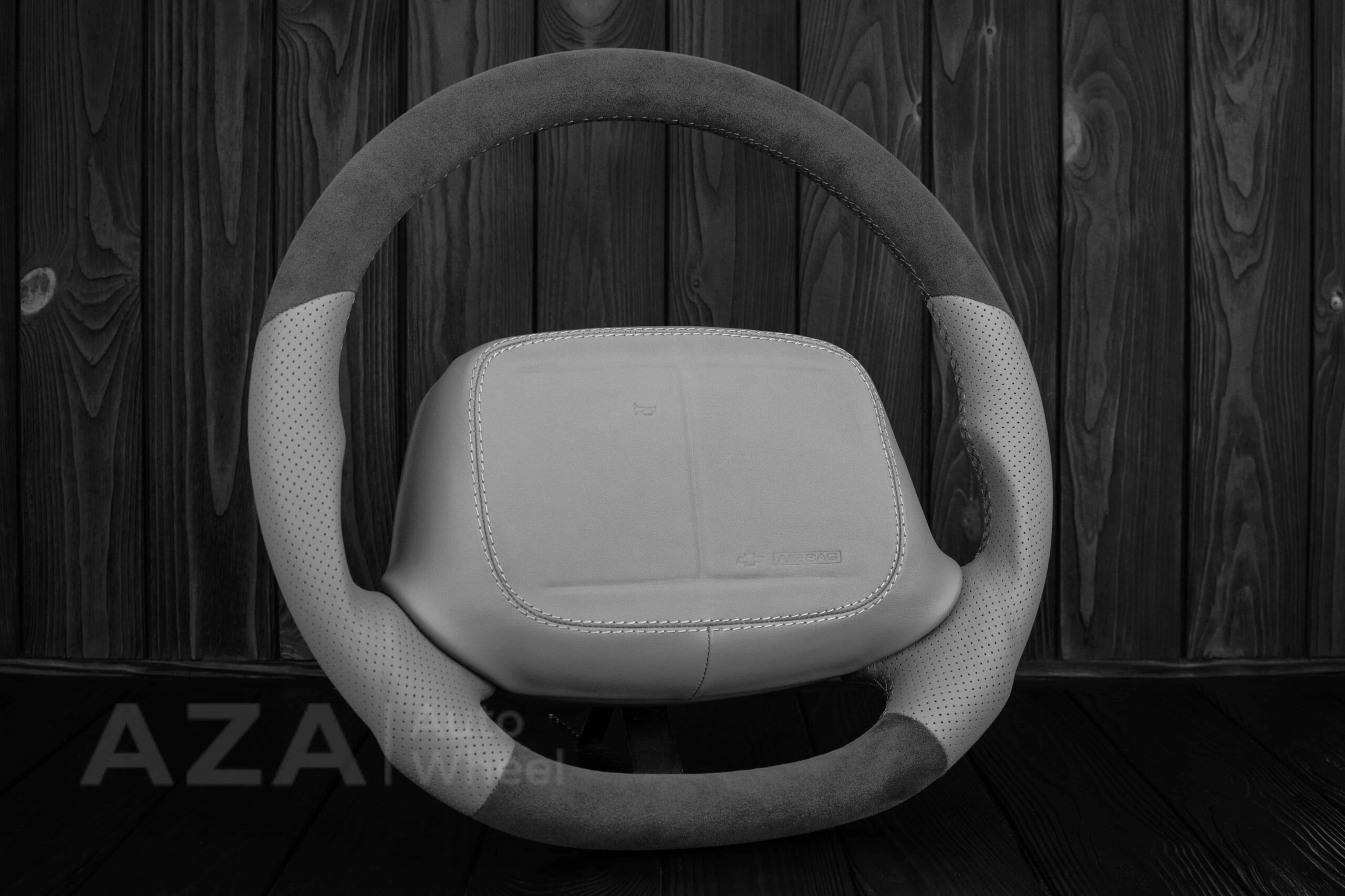 Steering wheel Chevrolet IMPALA SS/CAPRICE SS 1994-1996 Custom Alcantara/GRAY LEATHER/Cover - Image 4