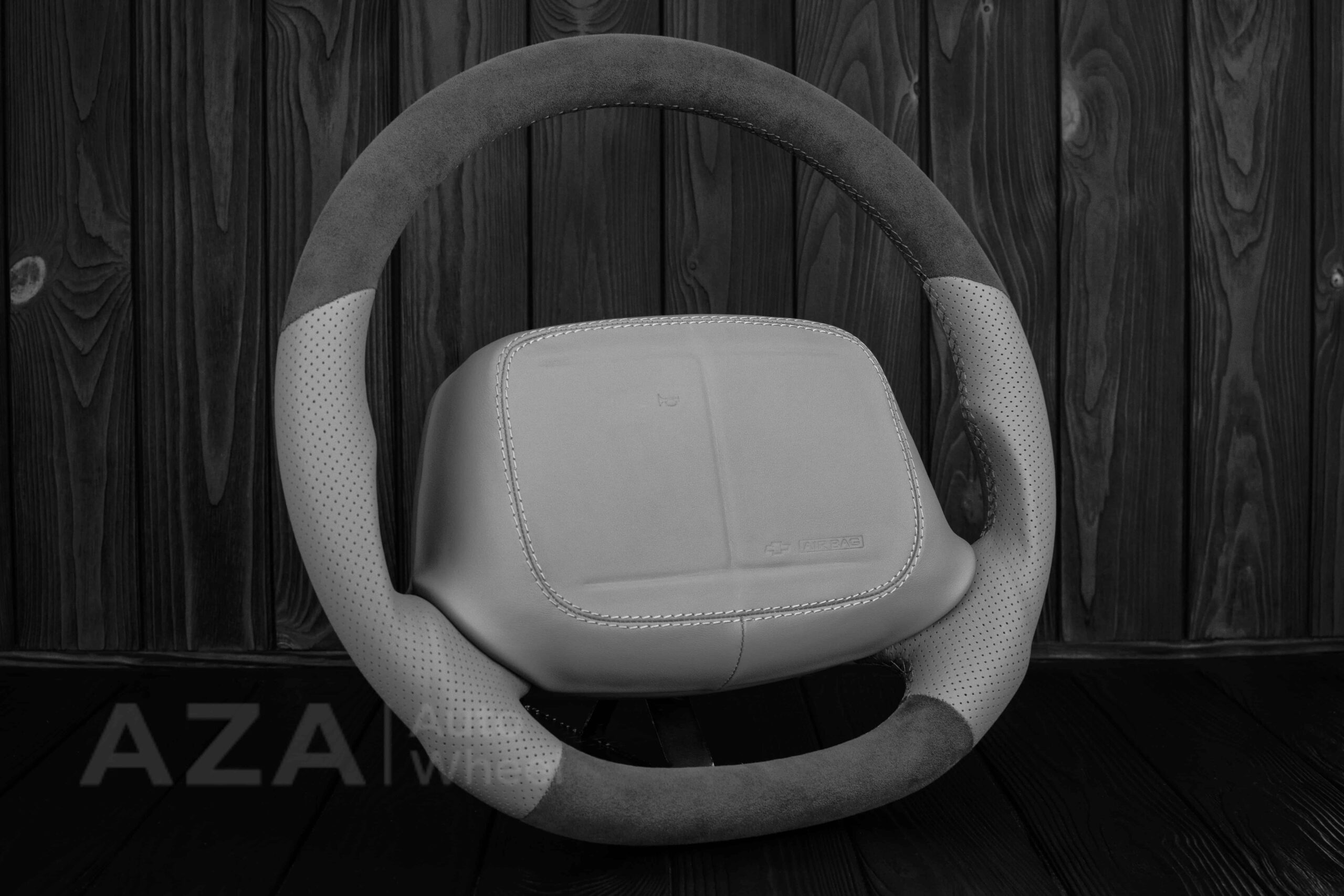 Steering wheel Chevrolet IMPALA SS/CAPRICE SS 1994-1996 Custom Alcantara/GRAY LEATHER/Cover - Image 5