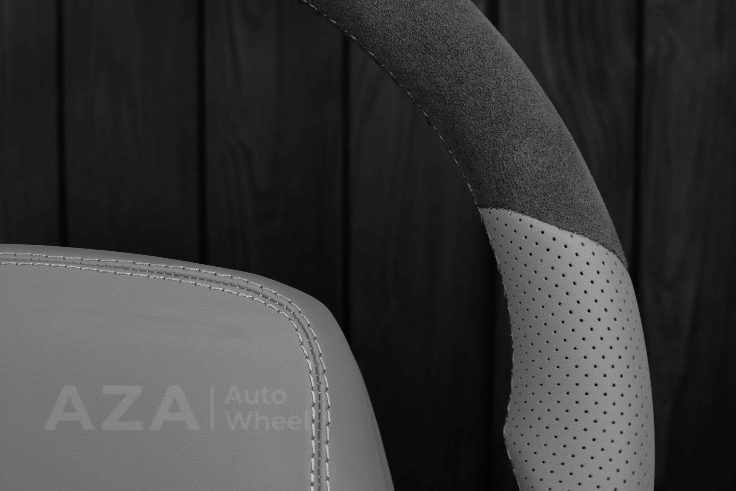 Steering wheel Chevrolet IMPALA SS/CAPRICE SS 1994-1996 Custom Alcantara/GRAY LEATHER/Cover - Image 9