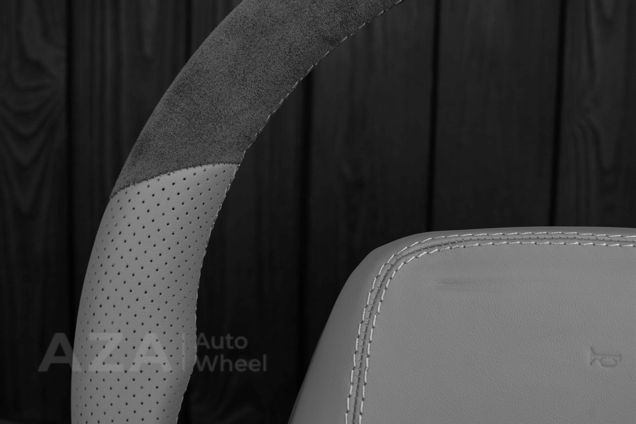 Steering wheel Chevrolet IMPALA SS/CAPRICE SS 1994-1996 Custom Alcantara/GRAY LEATHER/Cover - Image 10