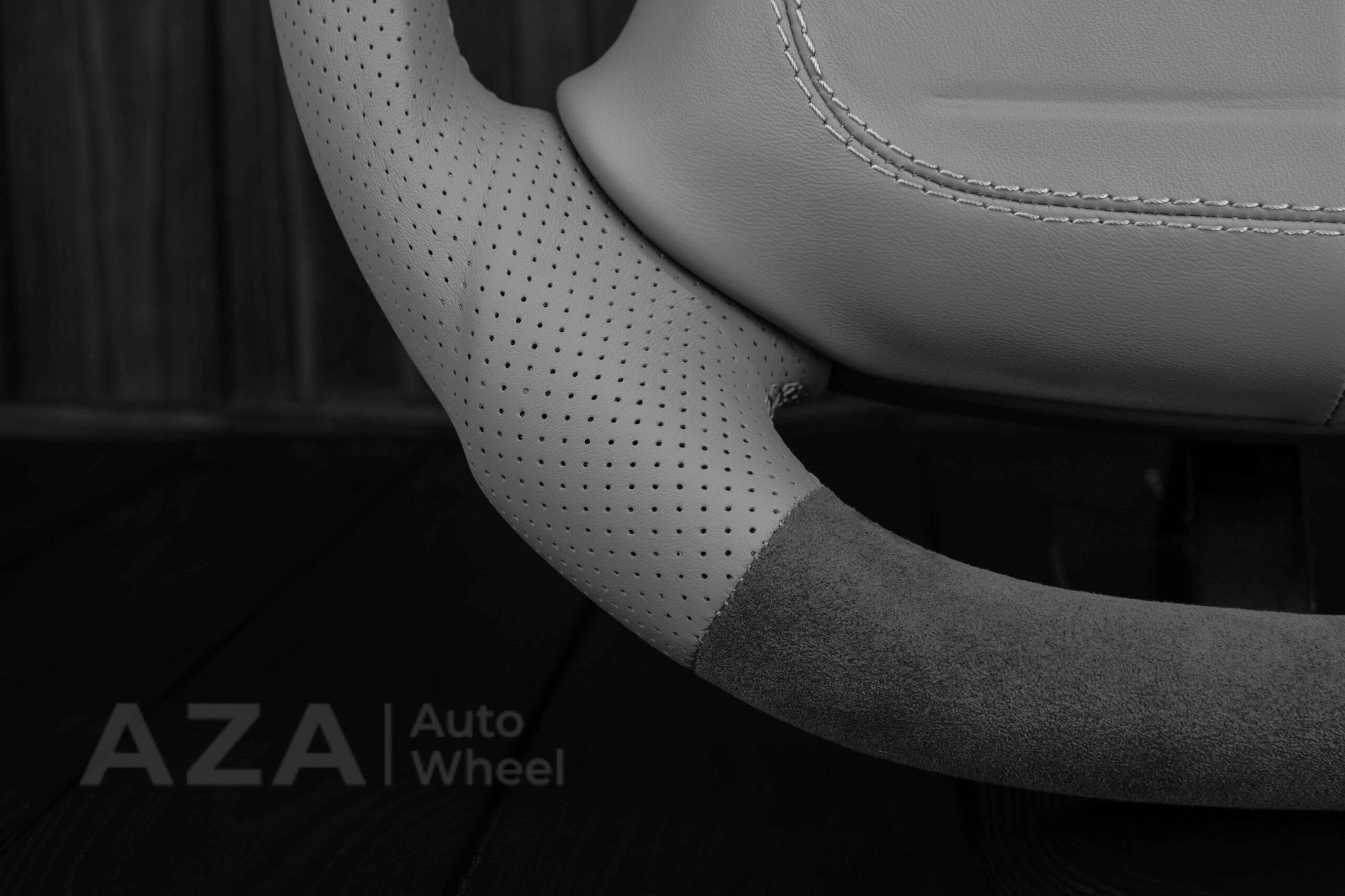 Steering wheel Chevrolet IMPALA SS/CAPRICE SS 1994-1996 Custom Alcantara/GRAY LEATHER/Cover - Image 11
