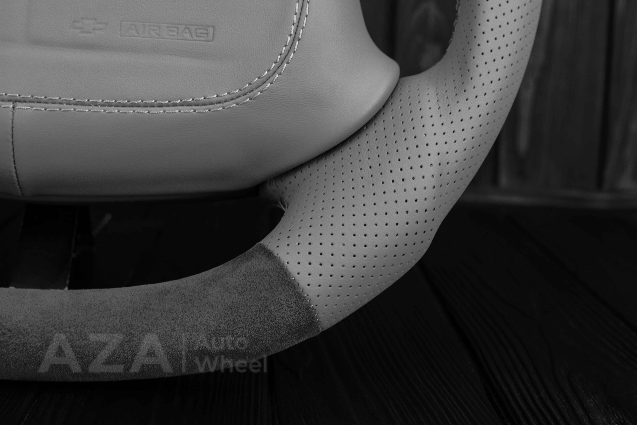 Steering wheel Chevrolet IMPALA SS/CAPRICE SS 1994-1996 Custom Alcantara/GRAY LEATHER/Cover - Image 12
