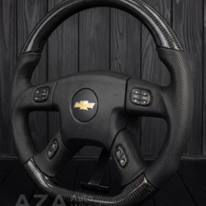 Steering wheel GM, Silverado, Sierra, Yukon, H2, Trailblazer, Denali (2003+) Carbon fiber/Perforated leather