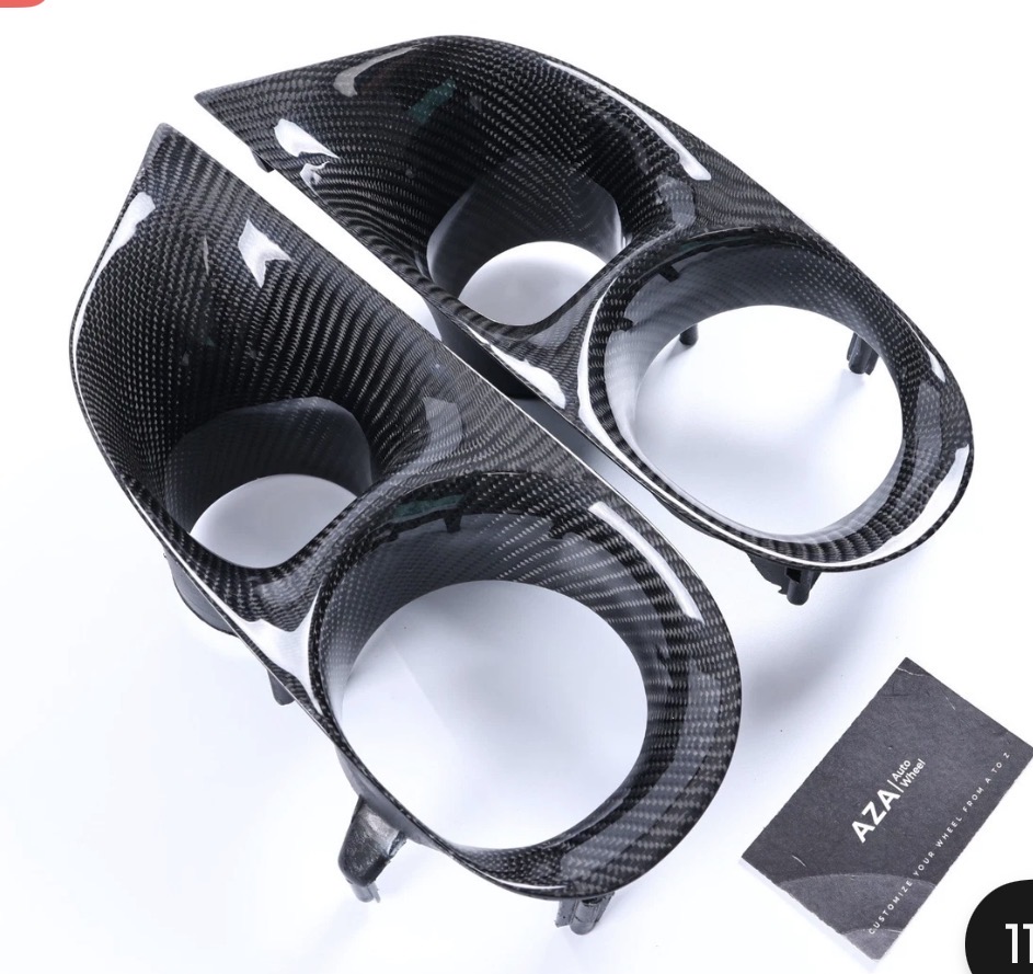 Fog Light Bezel Trim Surround Carbon Fiber for 99-01 Mustang SVT Cobra