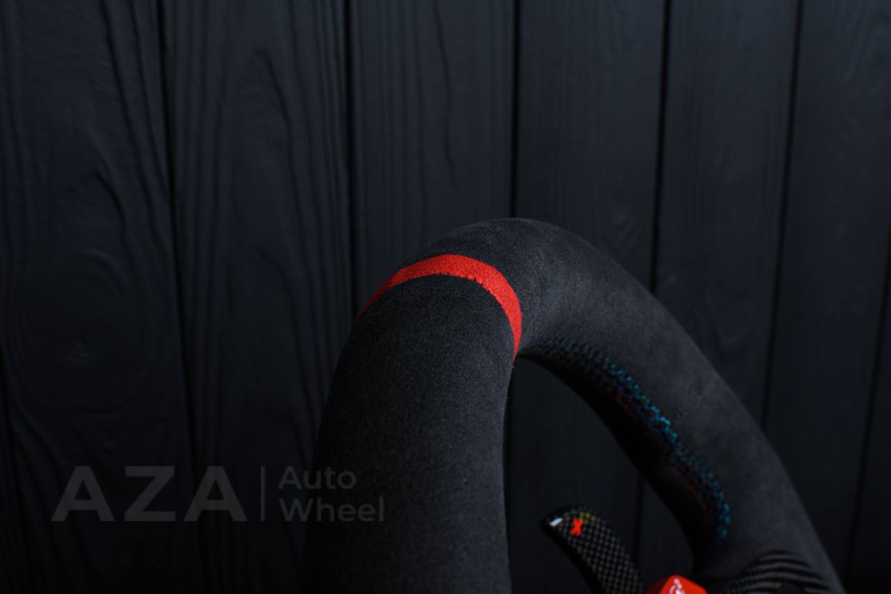 Steering wheel 2017+ BMW F90 M5 G80 M3 M4 M8 X5M X6M X3M X4M Heated Carbon fiber/Alcantara/Red stripe (can be any colors) - Image 13