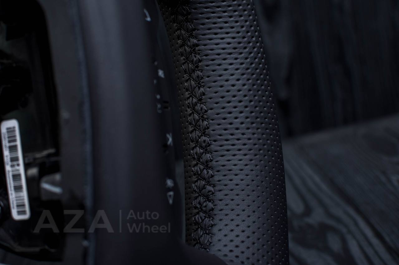 Steering wheel Hummer H2 2008-2010 Forged carbon fiber/Perforated leather/Red stripe (can be any colors per request) - Image 9