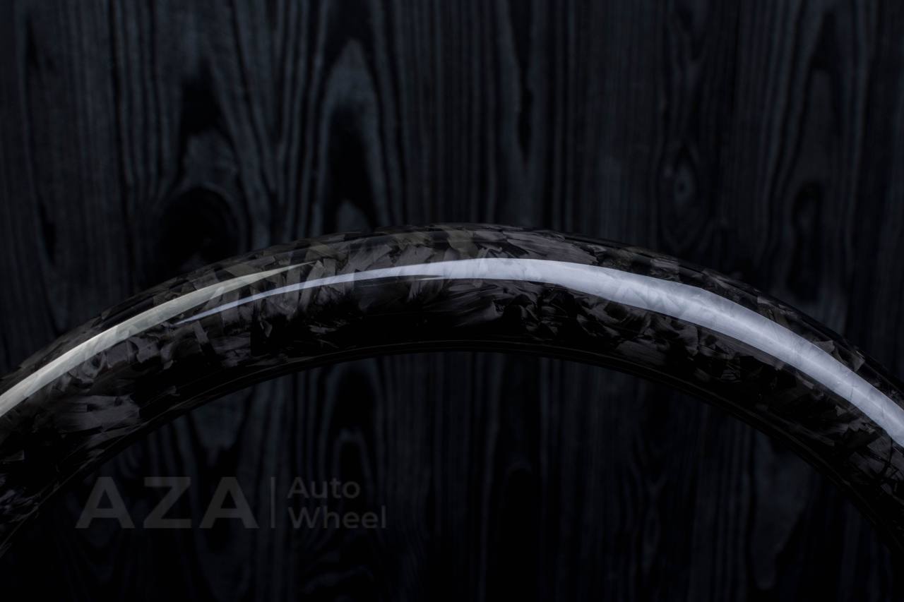 Steering wheel Hummer H2 2008-2010 Forged carbon fiber/Perforated leather/Red stripe (can be any colors per request) - Image 10