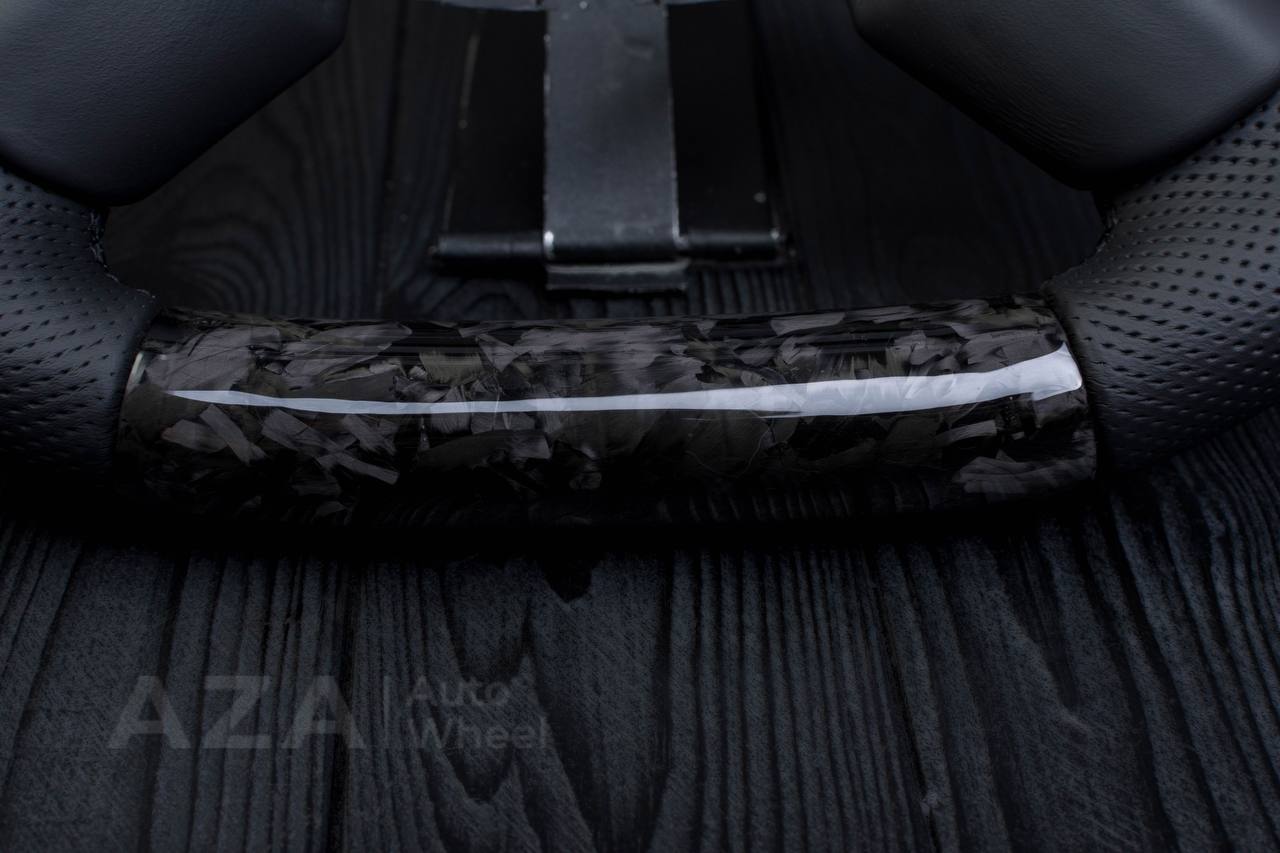 Steering wheel Hummer H2 2008-2010 Forged carbon fiber/Perforated leather/Red stripe (can be any colors per request) - Image 8