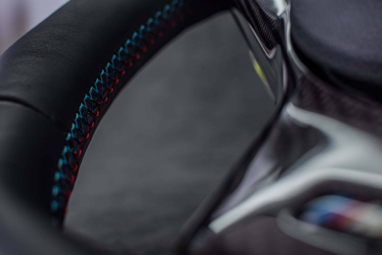 Steering wheel BMW E6X Paddle SMG Sport Carbon fiber/Napa/Red stripe - Image 8