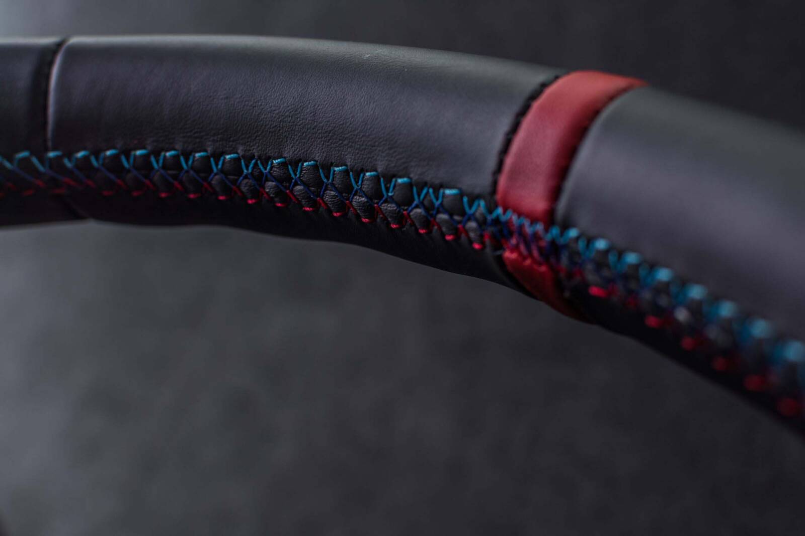 Steering wheel BMW E6X Paddle SMG Sport Carbon fiber/Napa/Red stripe - Image 5