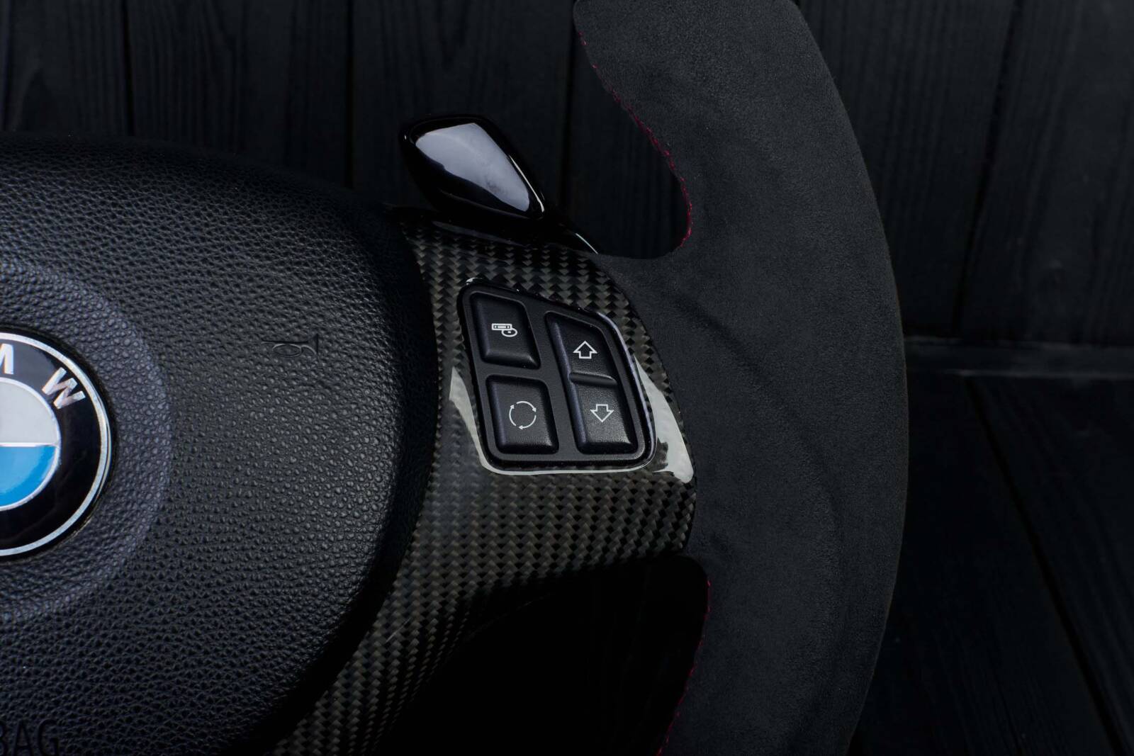 Steering wheel BMW е9х/е8х Paddle Carbon fiber/Alcantara/Red stripe - Image 5
