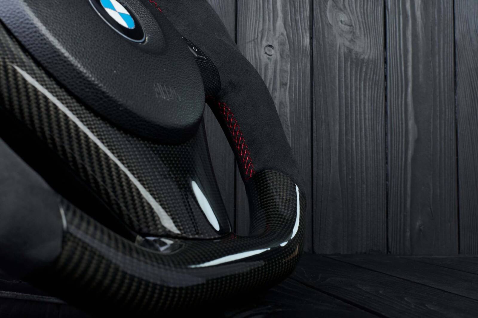 Steering wheel BMW е9х/е8х Paddle Carbon fiber/Alcantara/Red stripe - Image 6