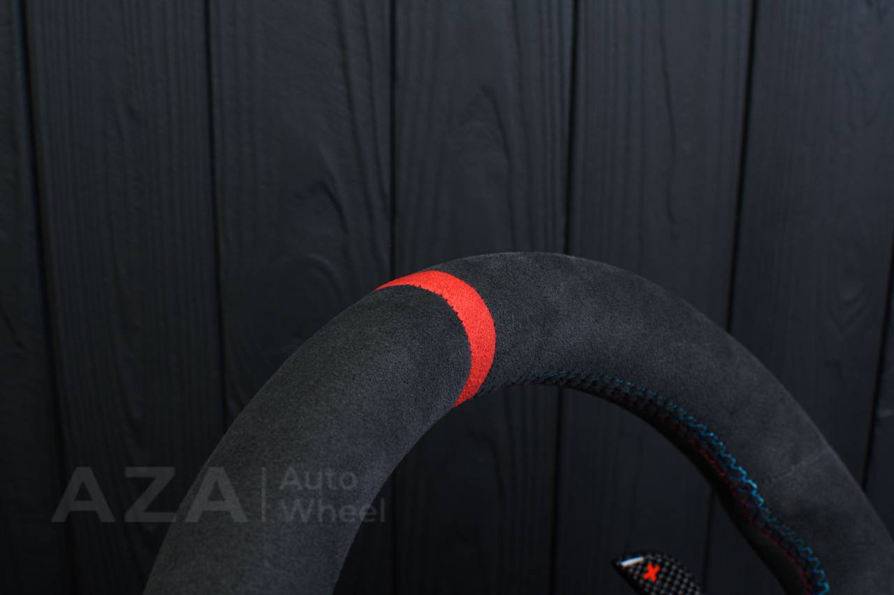 Steering wheel 2017+ BMW F90 M5 G80 M3 M4 M8 X5M X6M X3M X4M Heated Carbon fiber/Alcantara/Red stripe (can be any colors) - Image 9