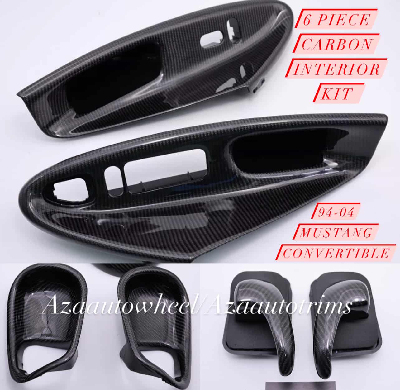 94-04 Ford Mustang Convertible 6 piece Carbon interior kit