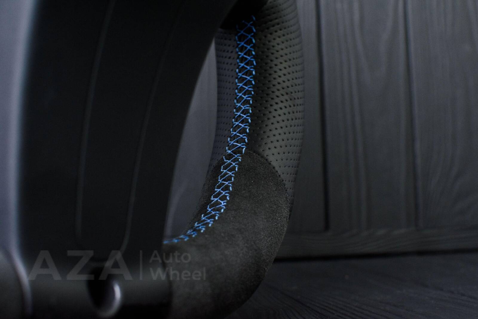 Steering wheel BMW F2X/F3X/F4X Sport Carbon fiber trim/Alcantara/Napa/Led screen/Blue details (can be any color per request) - Image 7