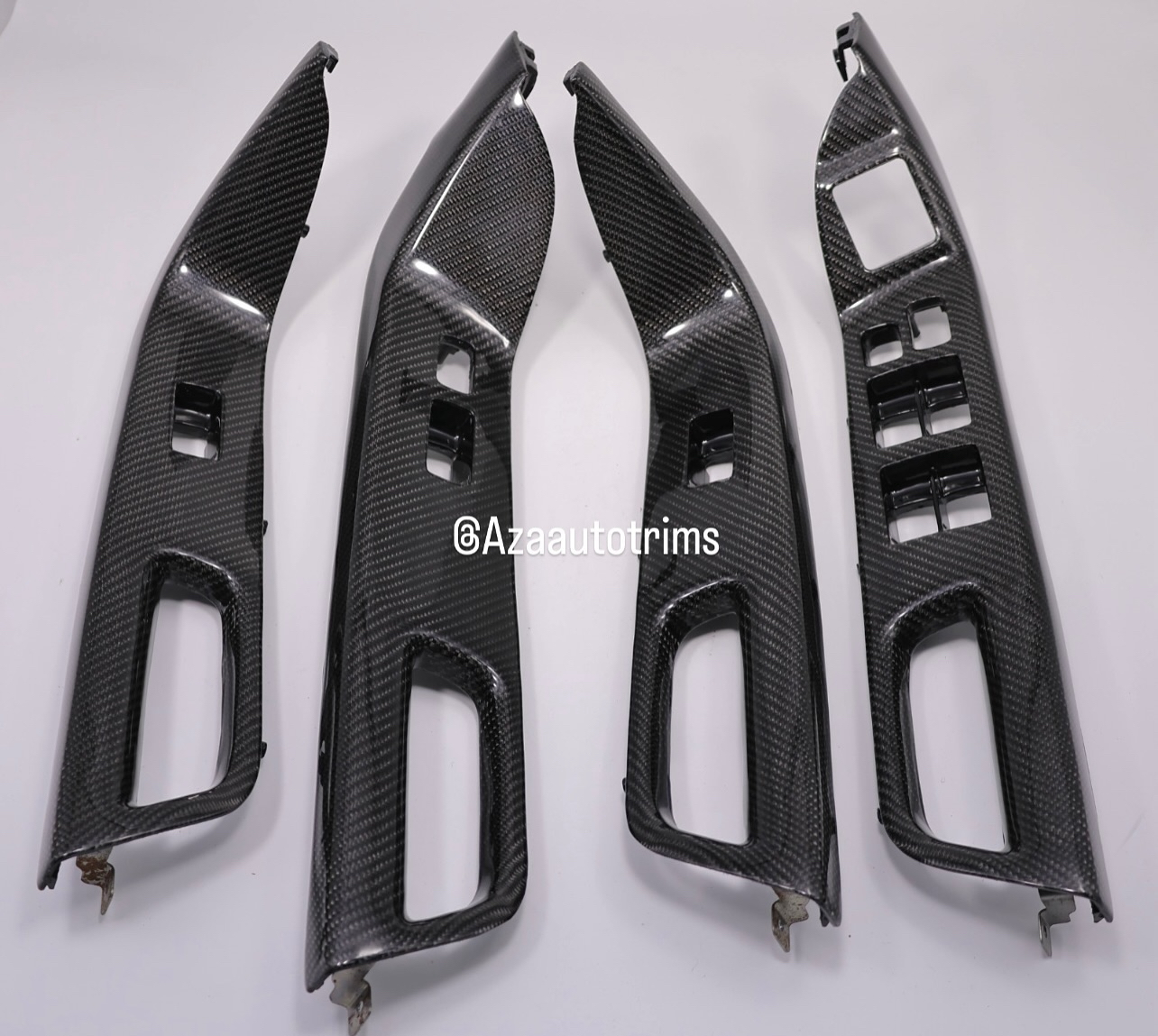 Real Carbon Fiber Window Switch Trims For Mitsubishi Lancer EVO X MR 08-15 - Image 2