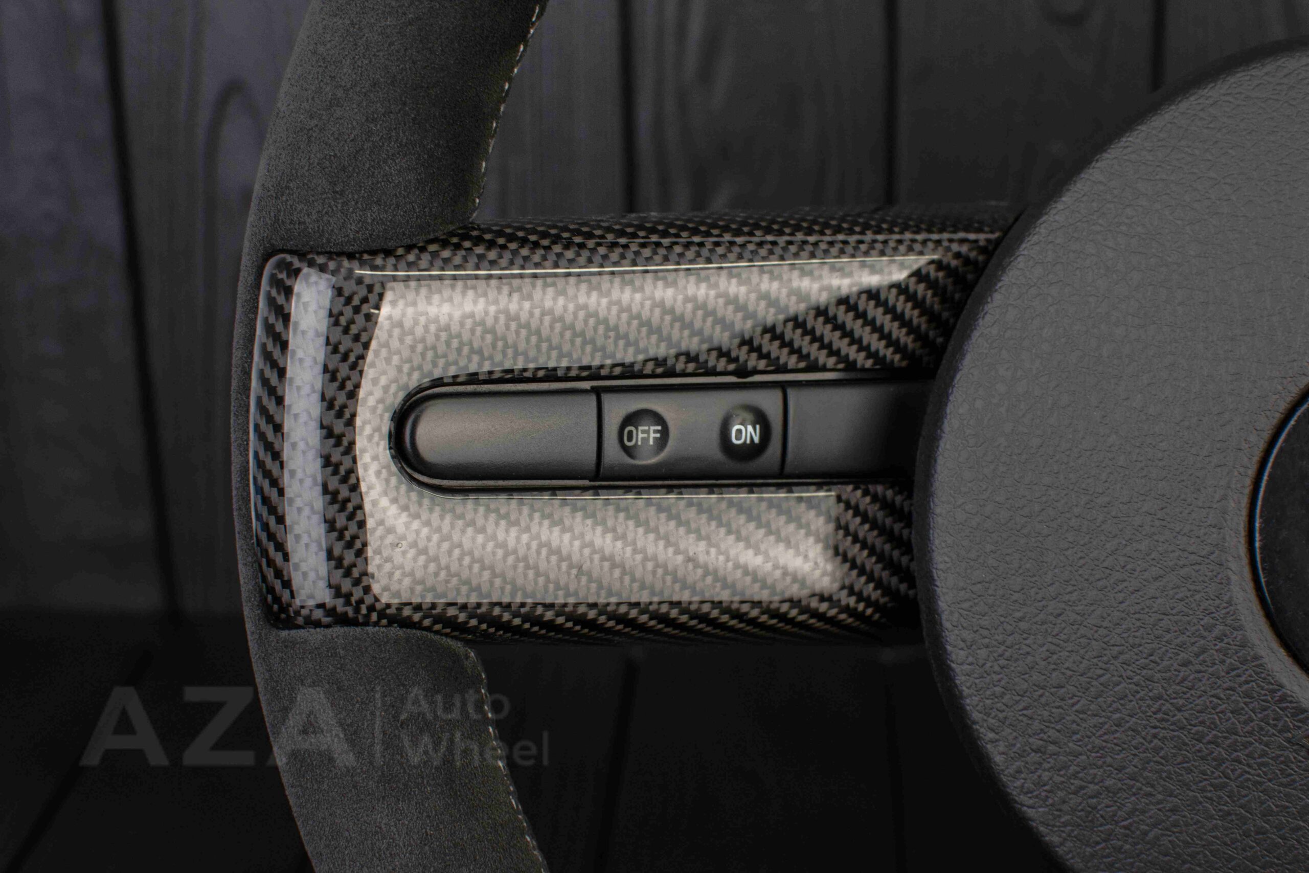 Steering Wheel Ford Mustang/GT/Shelby GT500 Carbon fiber/Napa/Alcantara/Grey stripe - Image 3
