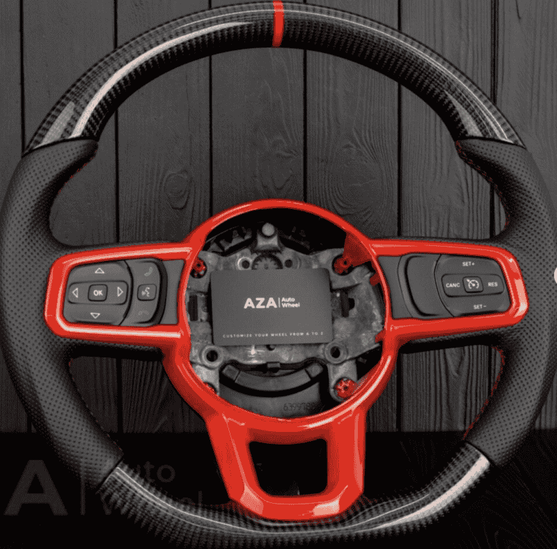 Steering wheel Jeep JL Wrangler 2018-2021 Napa/Perforated leather/Red stripe Carbon Fiber