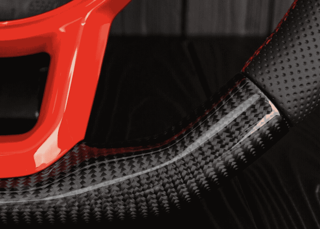 Steering wheel Jeep JL Wrangler 2018-2021 Napa/Perforated leather/Red stripe Carbon Fiber - Image 7
