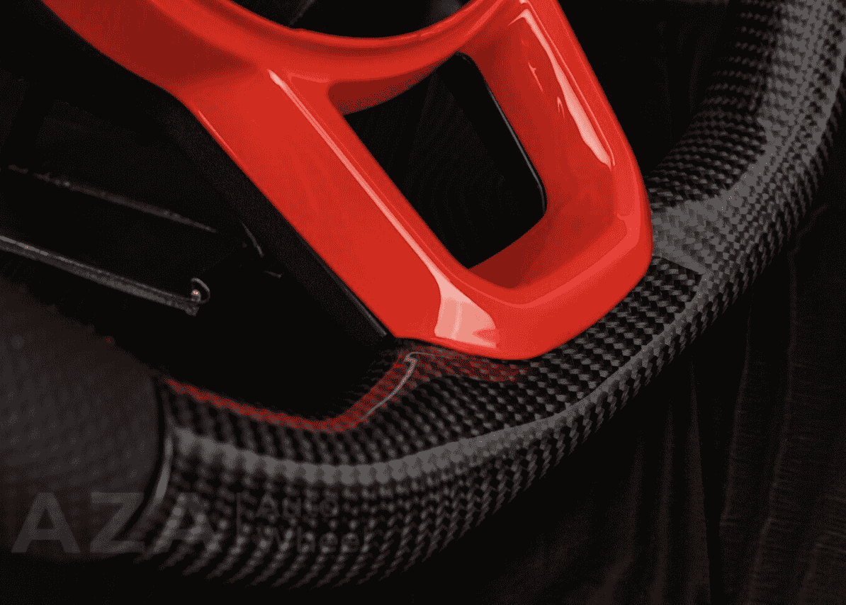 Steering wheel Jeep JL Wrangler 2018-2021 Napa/Perforated leather/Red stripe Carbon Fiber - Image 10