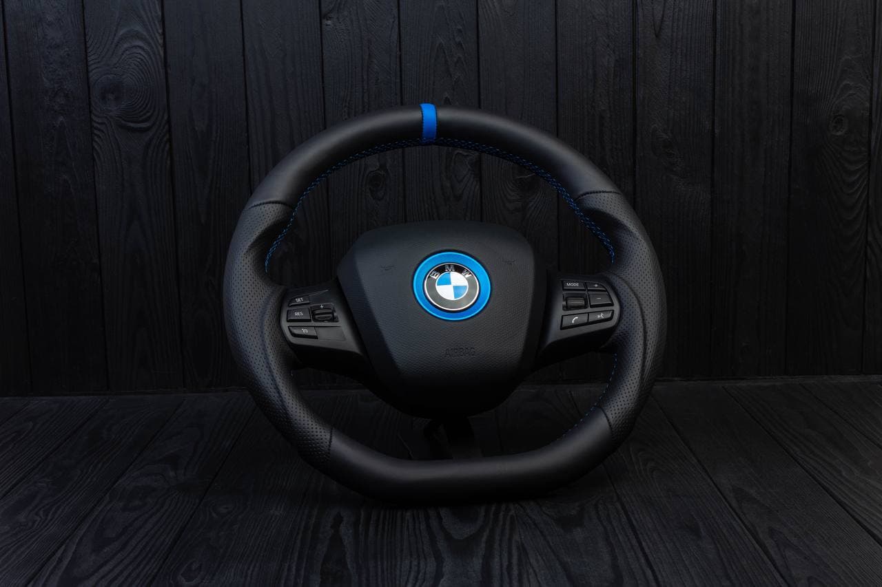 Steering wheel BMW i3 Napa/Perforated leather/Blue stripe - Image 5