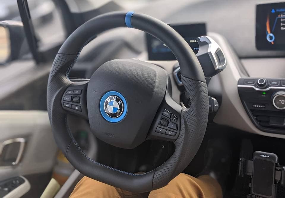 Steering wheel BMW i3 Napa/Perforated leather/Blue stripe - Image 6