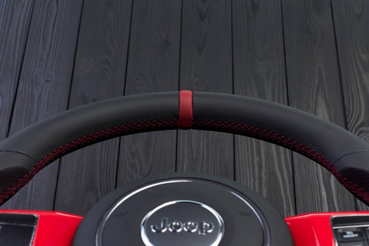 Steering wheel JEEP Wrangler JK Rubicon Sahara Patriot Compass 2011-2017 Napa/Perforated leather/Red stripe - Image 6