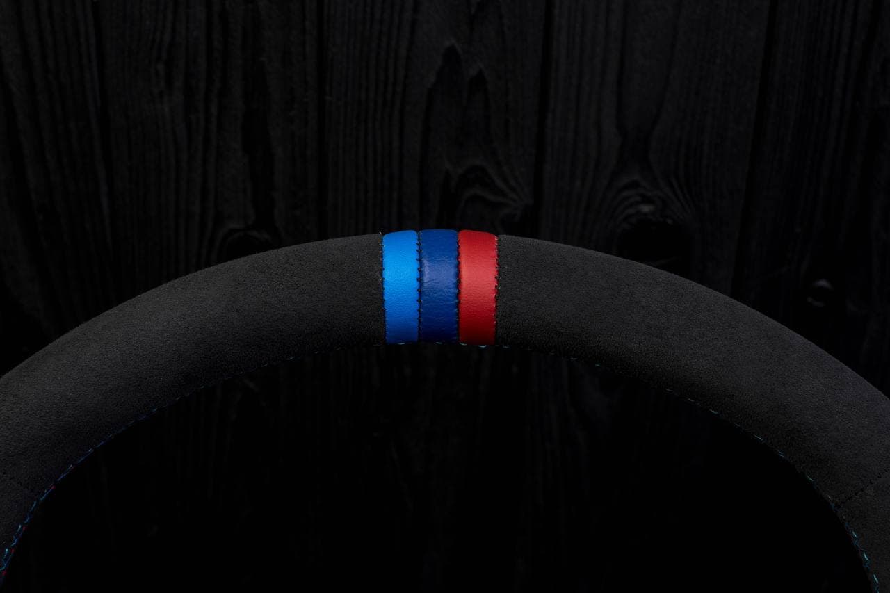 Steering wheel BMW E36 3 series 1995+ M-tech 2 flat bottom Alcantara/M stripe - Image 11