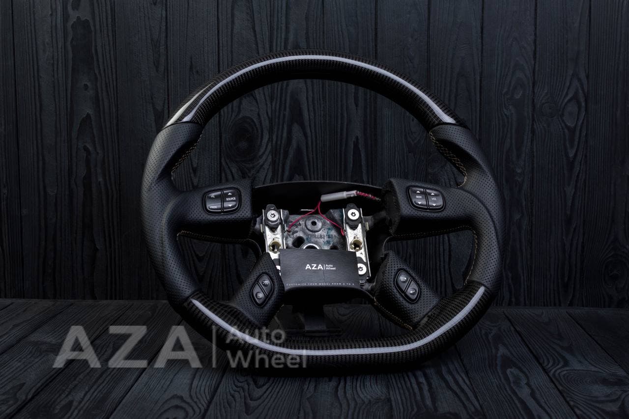 Steering wheel GM, Silverado, Sierra, Yukon, H2, Trailblazer (2003+) Carbon fiber/Perforated leather - Image 5