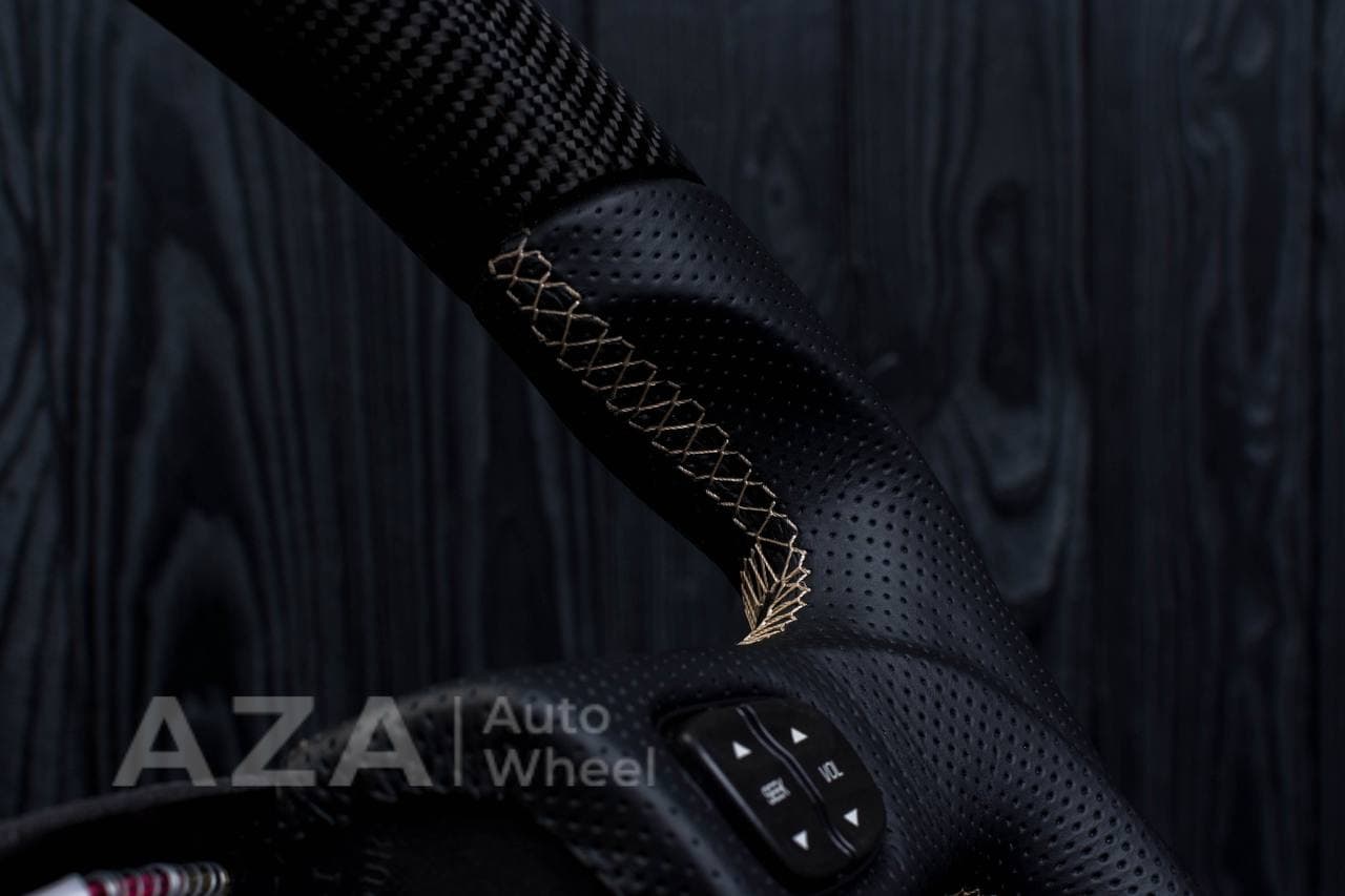 Steering wheel GM, Silverado, Sierra, Yukon, H2, Trailblazer (2003+) Carbon fiber/Perforated leather - Image 15