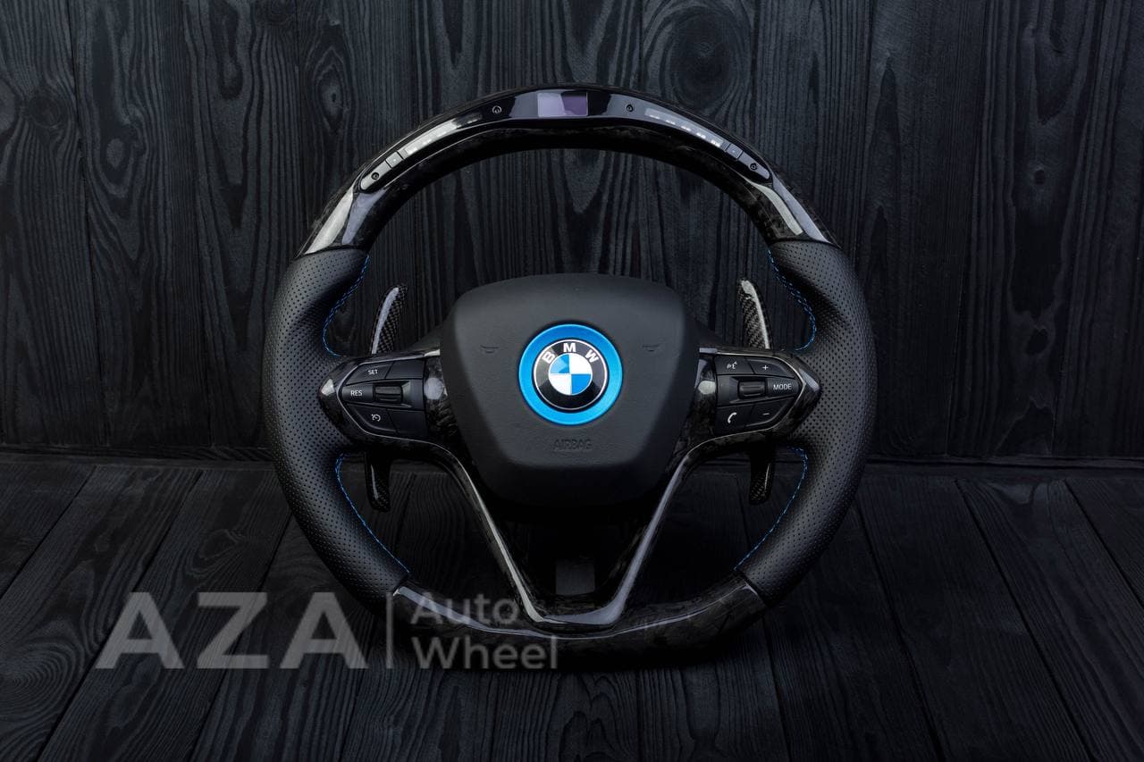 Steering wheel BMW i8 Carbon Fiber/Perforated leather/Red stripe RETURN YOUR CORE AFTERWARDS TO RECEIVE $700 BACK