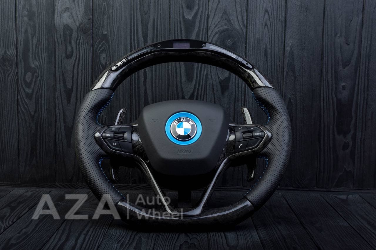 Steering wheel BMW i8 Carbon Fiber/Perforated leather/Red stripe RETURN YOUR CORE AFTERWARDS TO RECEIVE $700 BACK - Image 2