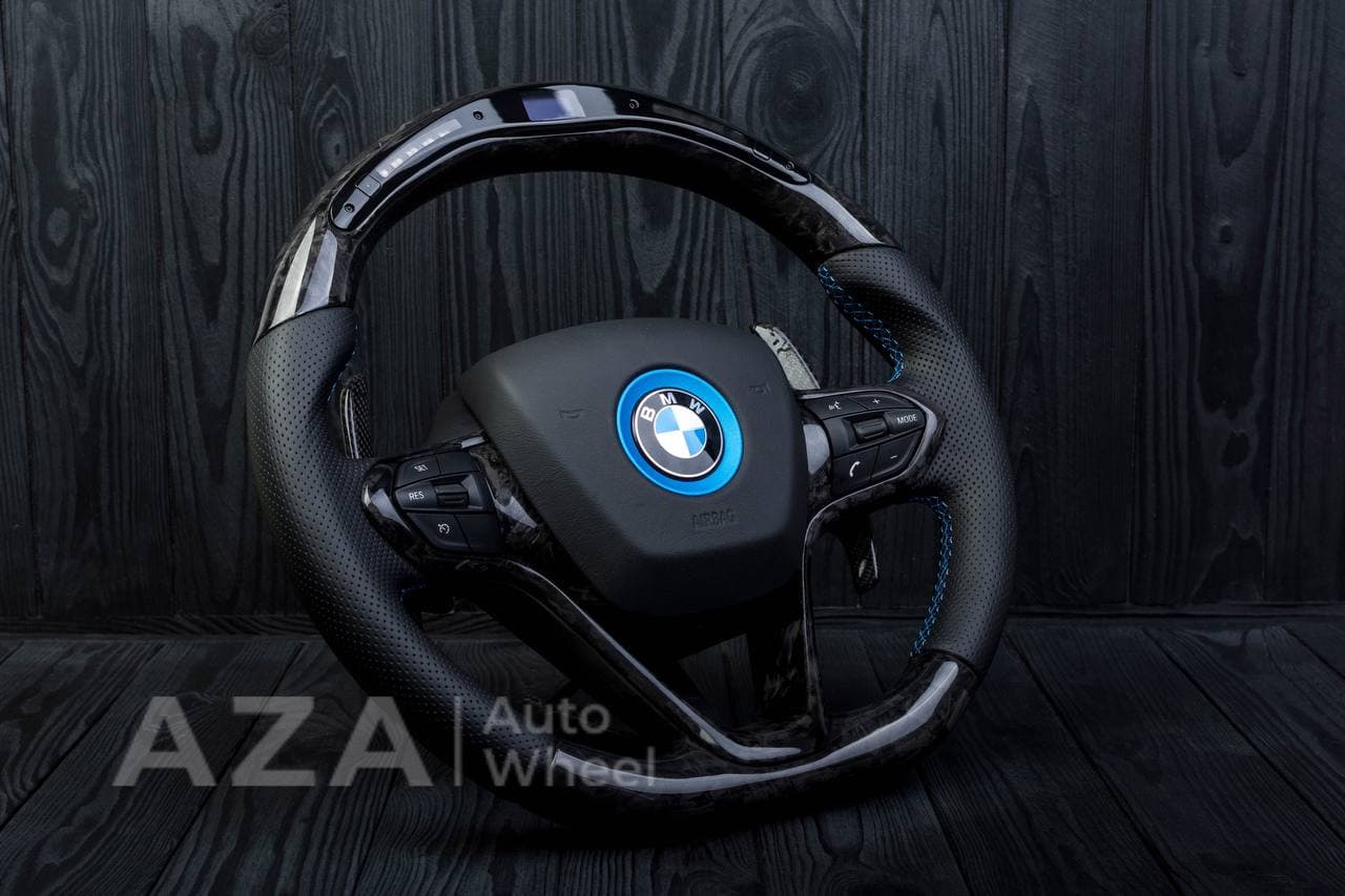 Steering wheel BMW i8 Carbon Fiber/Perforated leather/Red stripe RETURN YOUR CORE AFTERWARDS TO RECEIVE $700 BACK - Image 3