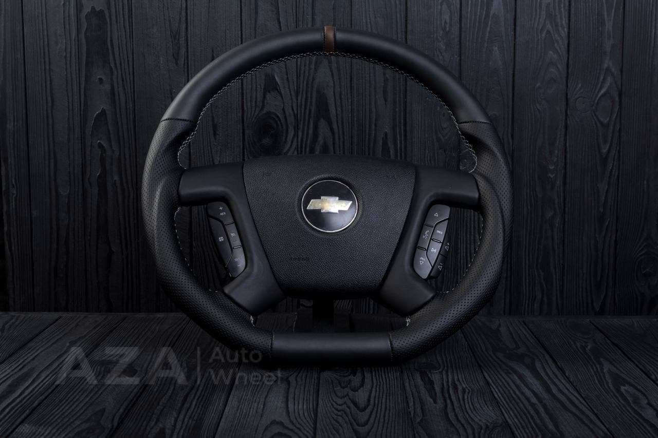 Steering wheel GM, Silverado, Sierra, Escalade (2007-2014) Napa/Perforated leather/Brown stripe