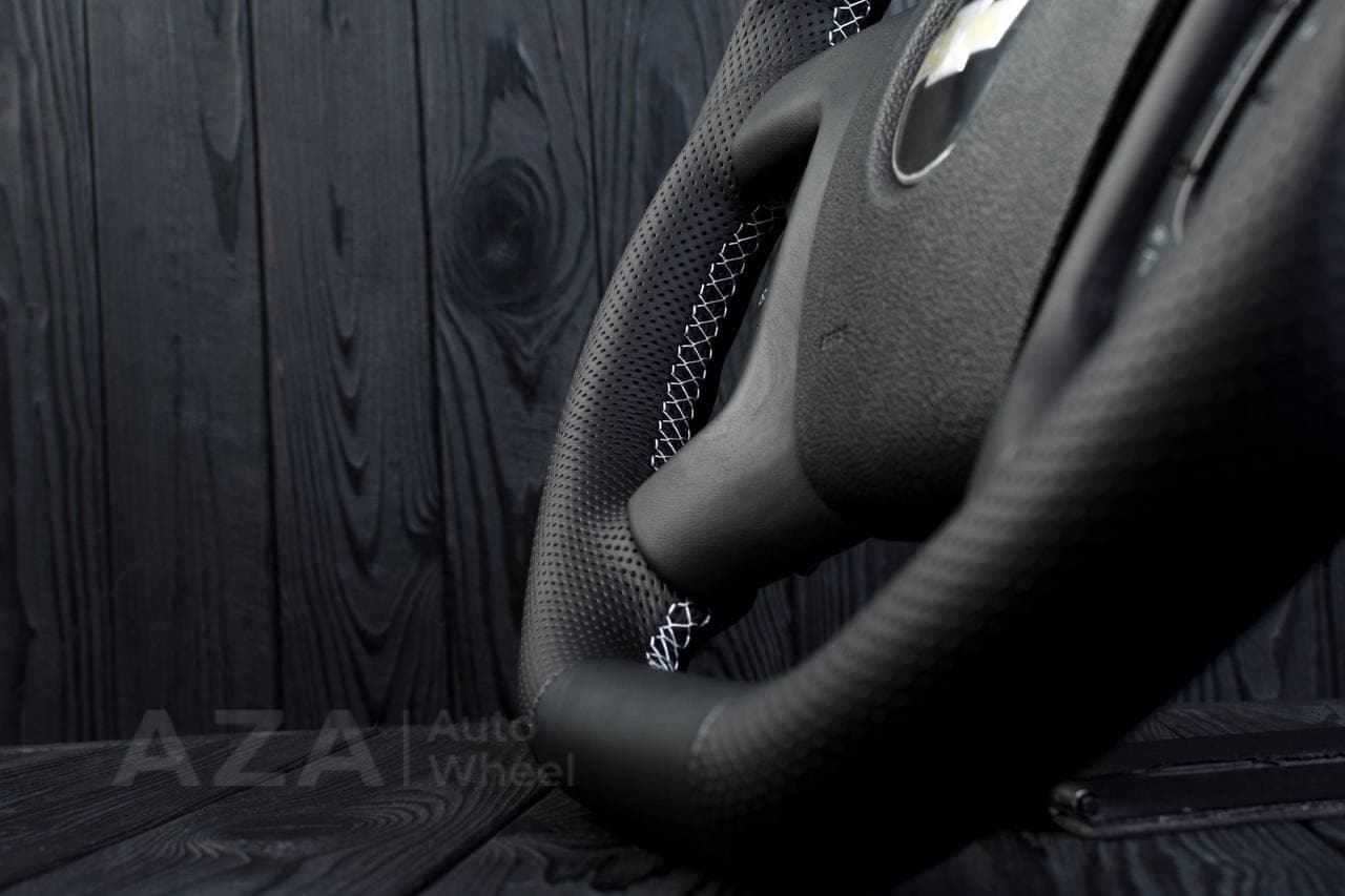 Steering wheel GM, Silverado, Sierra, Escalade (2007-2014) Napa/Perforated leather/Brown stripe - Image 9