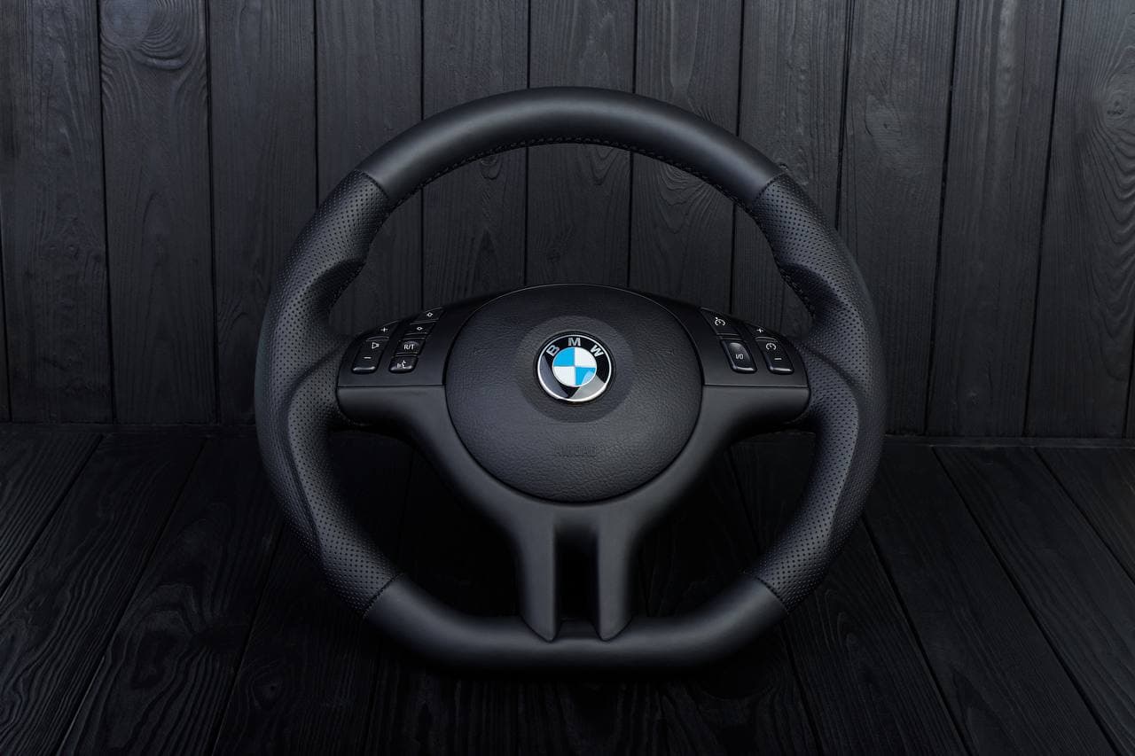 Steering wheel BMW E46/E39 Flat bottom Napa/Perforated leather ...