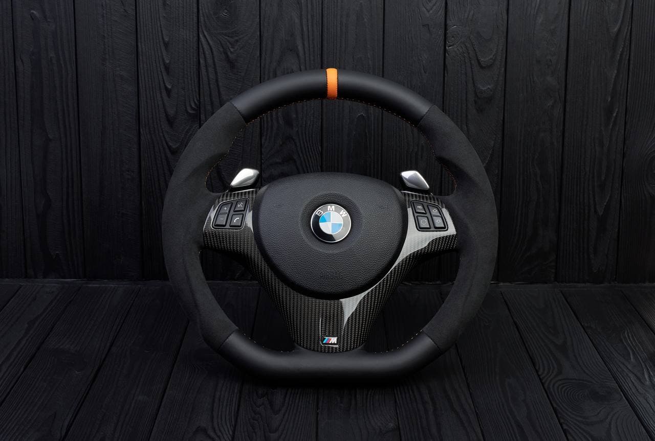 Steering wheel BMW Е9Х/Е8Х Carbon fiber/Napa/Alcantara/Orange stripe