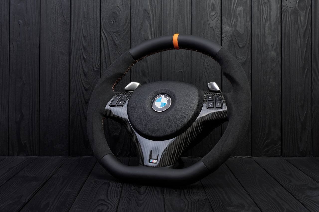 Steering wheel BMW Е9Х/Е8Х Carbon fiber/Napa/Alcantara/Orange stripe - Image 2