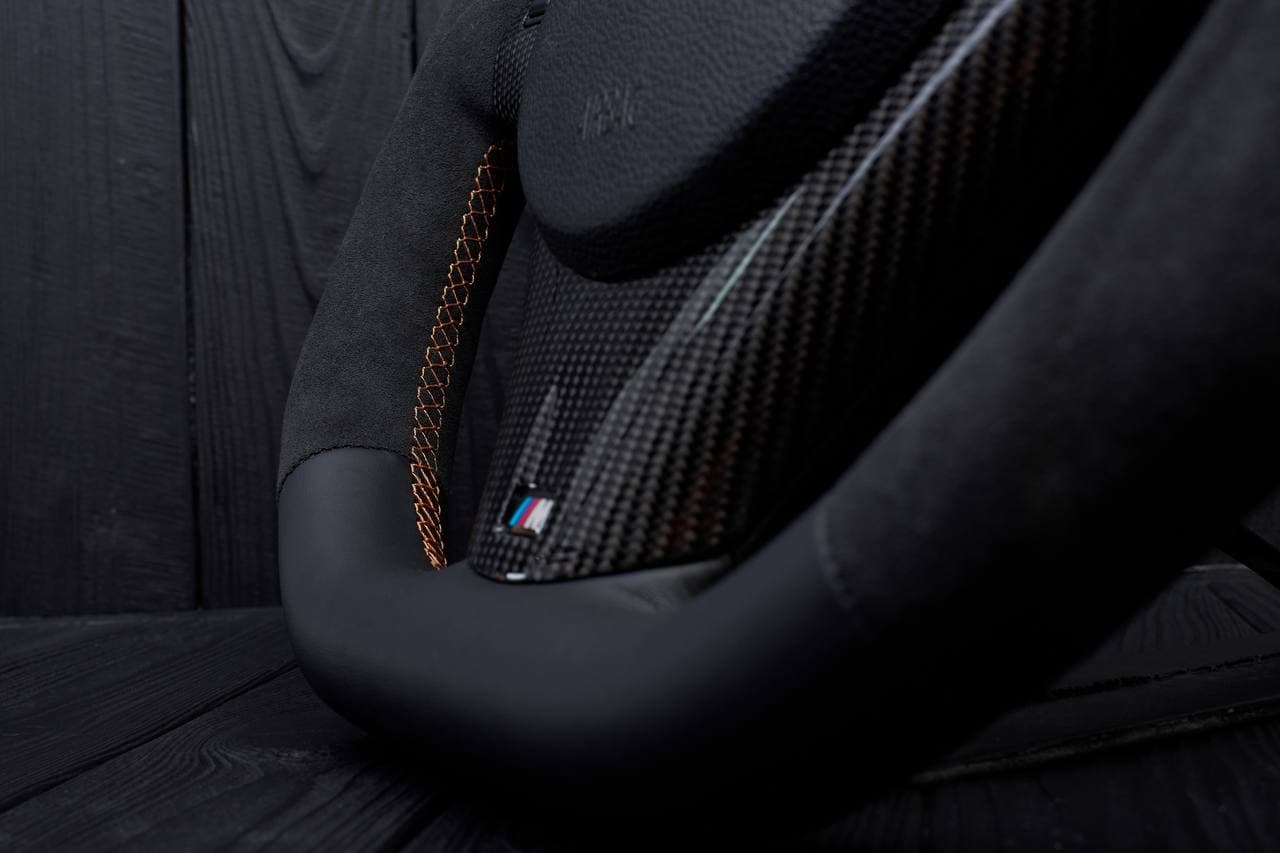 Steering wheel BMW Е9Х/Е8Х Carbon fiber/Napa/Alcantara/Orange stripe - Image 6