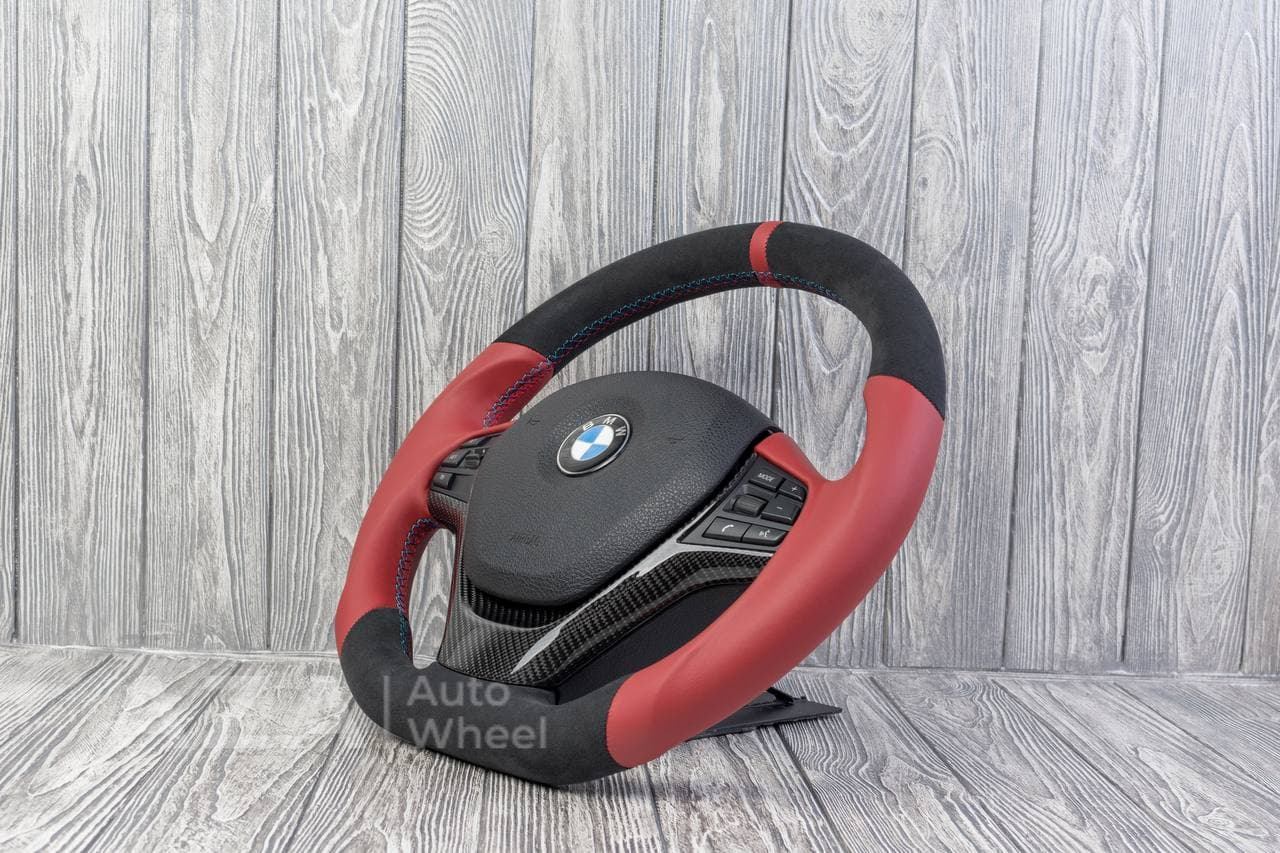 Steering wheel BMW F3X SPORTLINE Carbon trim Napa/Alcantara/Red stripe - Image 4
