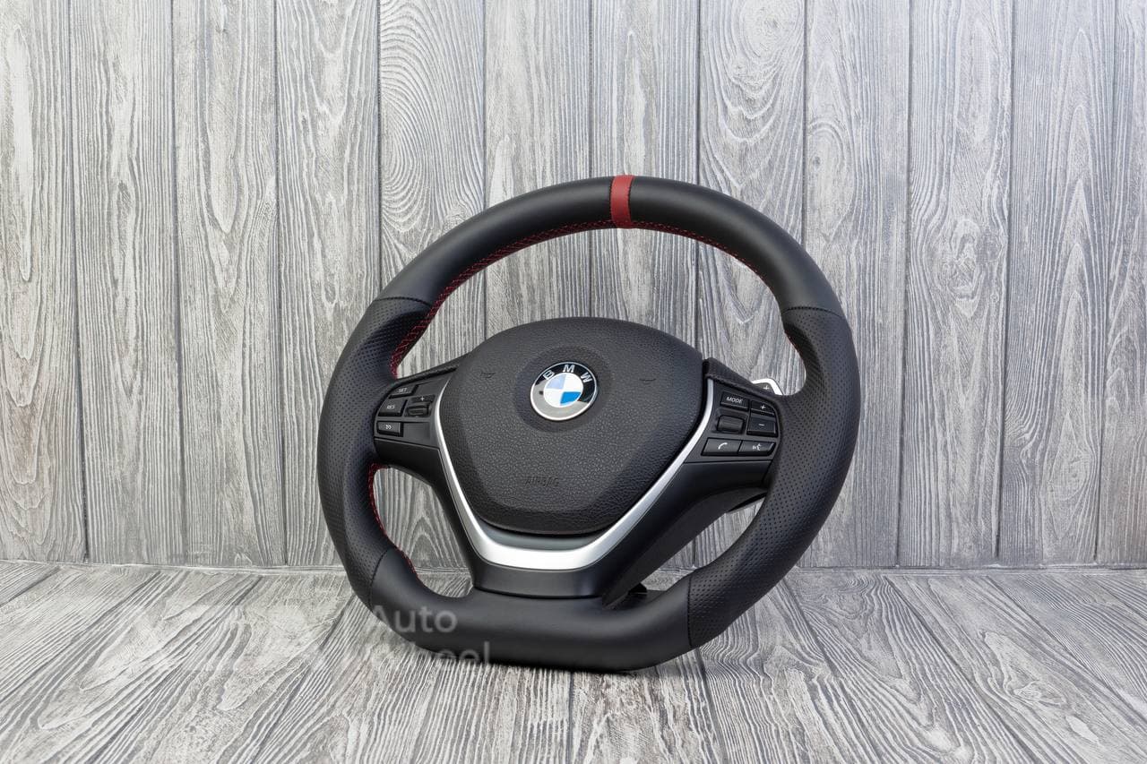 Steering wheel BMW F3X F2X SPORTLINE Napa/Perforated leather/Red stripe - Image 5