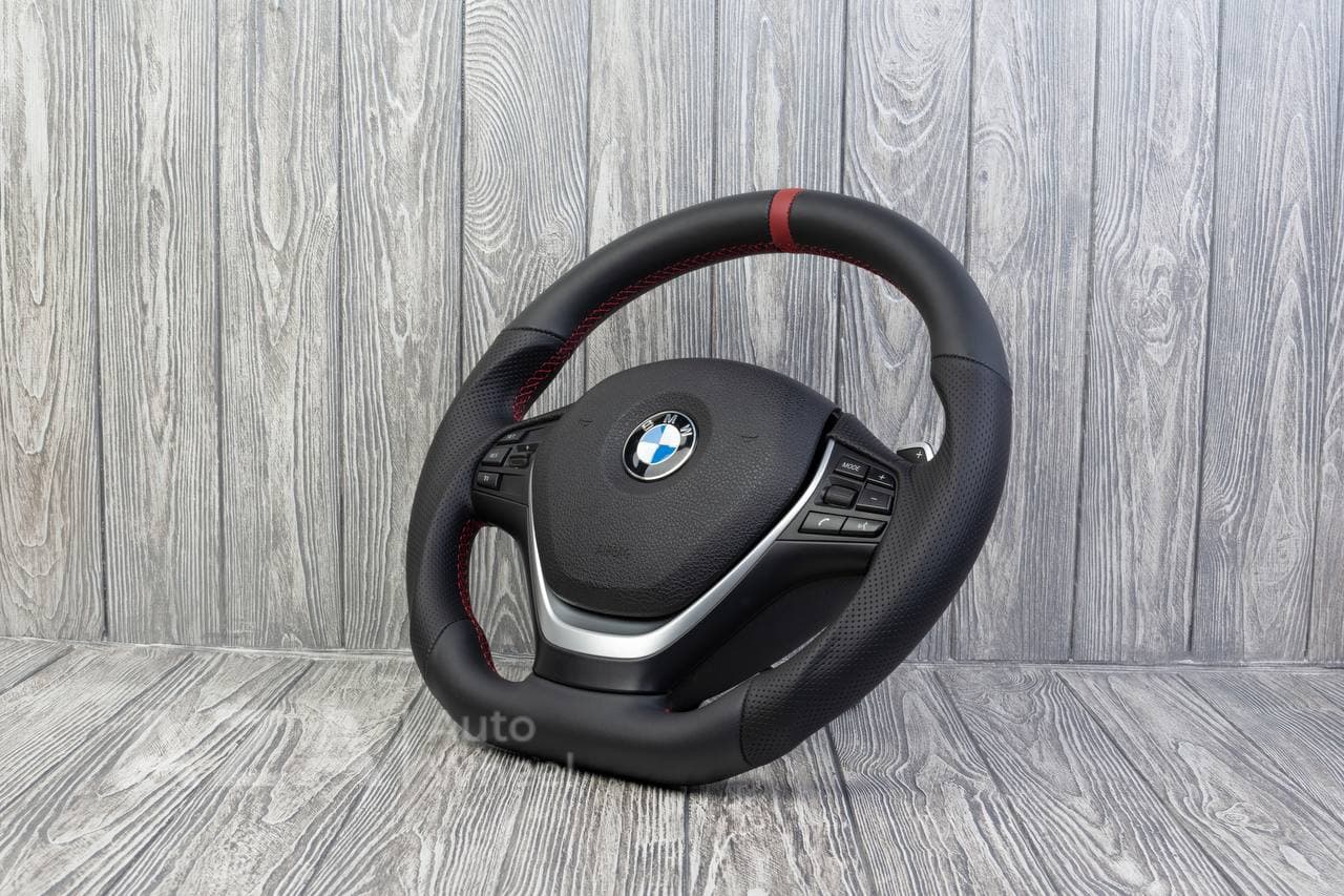 Steering wheel BMW F3X F2X SPORTLINE Napa/Perforated leather/Red stripe - Image 6