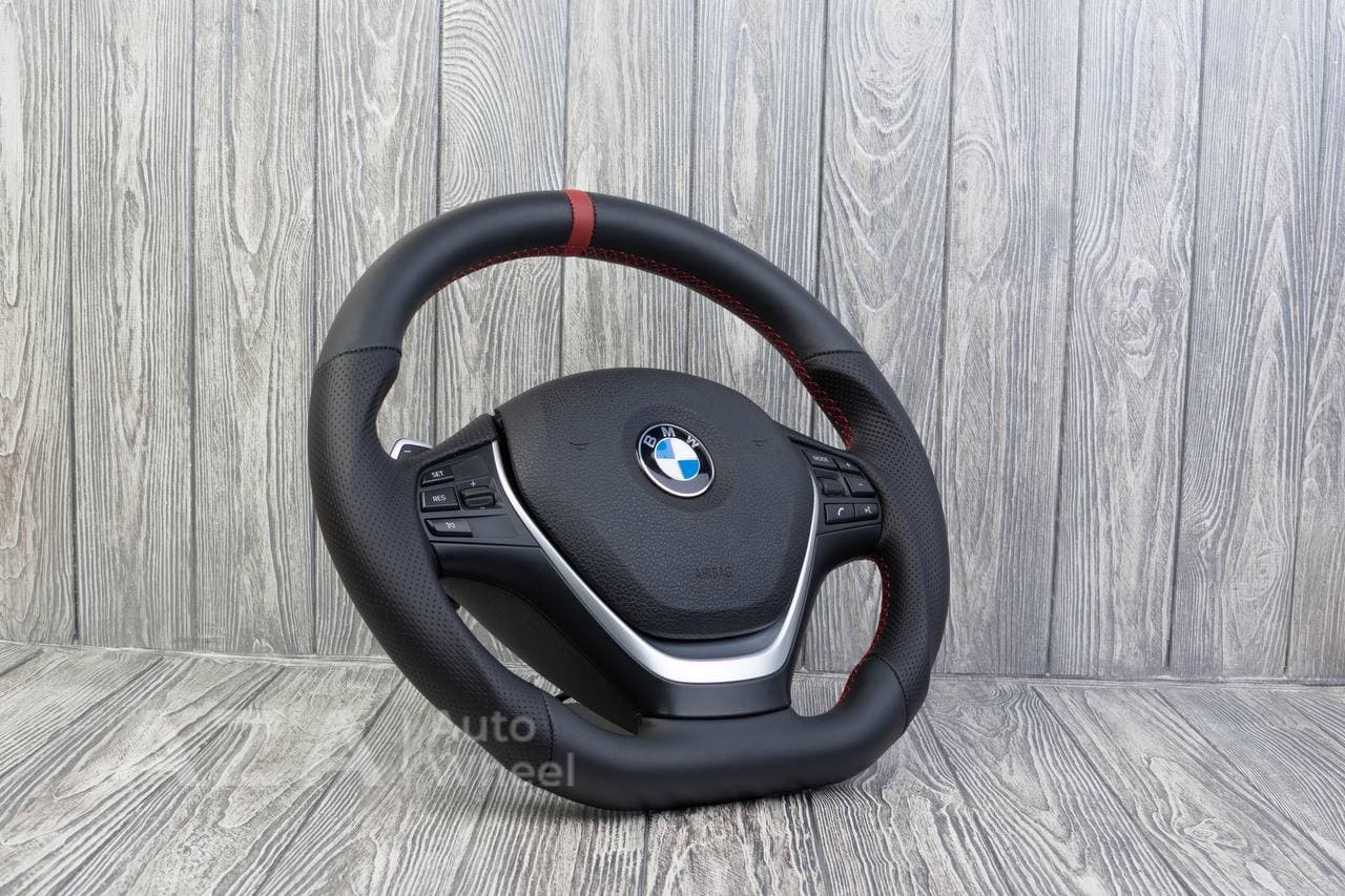 Steering wheel BMW F3X F2X SPORTLINE Napa/Perforated leather/Red stripe - Image 4