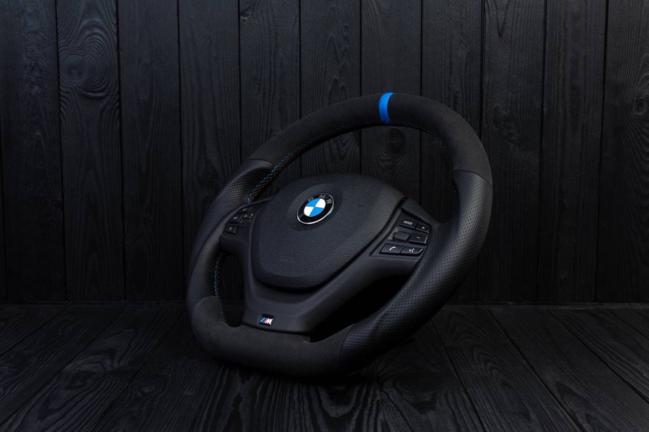 Steering wheel BMW F3X F2X SPORTLINE Napa/Perforated leather/Blue stripe - Image 6