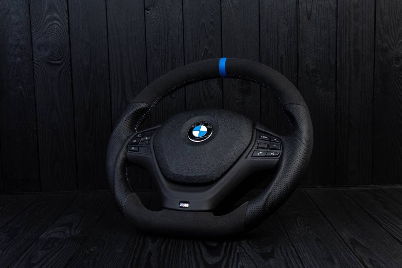 Steering wheel BMW F3X F2X SPORTLINE Napa/Perforated leather/Blue stripe - Image 5